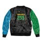 Tanzania 255 Sleeve Zip Bomber Jacket African Mix Pattern Flag Motif - African Pride