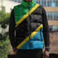 Tanzania 255 Sleeveless Puffer Jacket African Mix Pattern Flag Motif