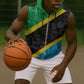 Tanzania 255 Sleeveless Zip Hoodie African Mix Pattern Flag Motif - African Pride
