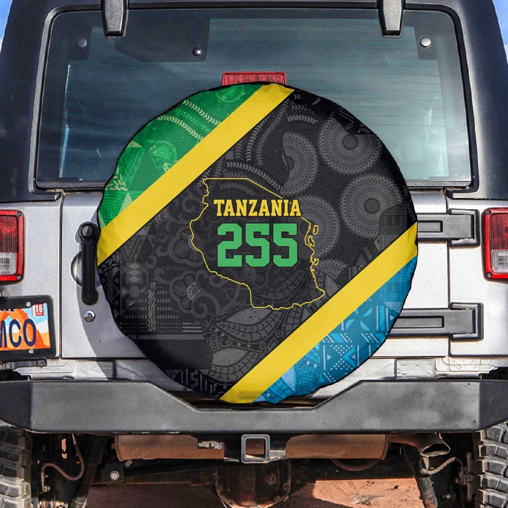 Tanzania 255 Spare Tire Cover African Mix Pattern Flag Motif - African Pride