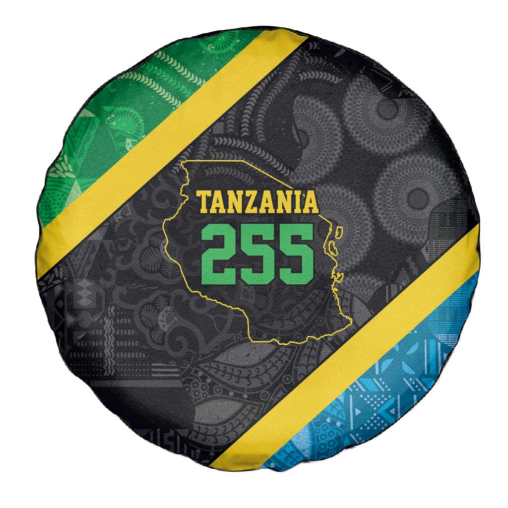 Tanzania 255 Spare Tire Cover African Mix Pattern Flag Motif - African Pride