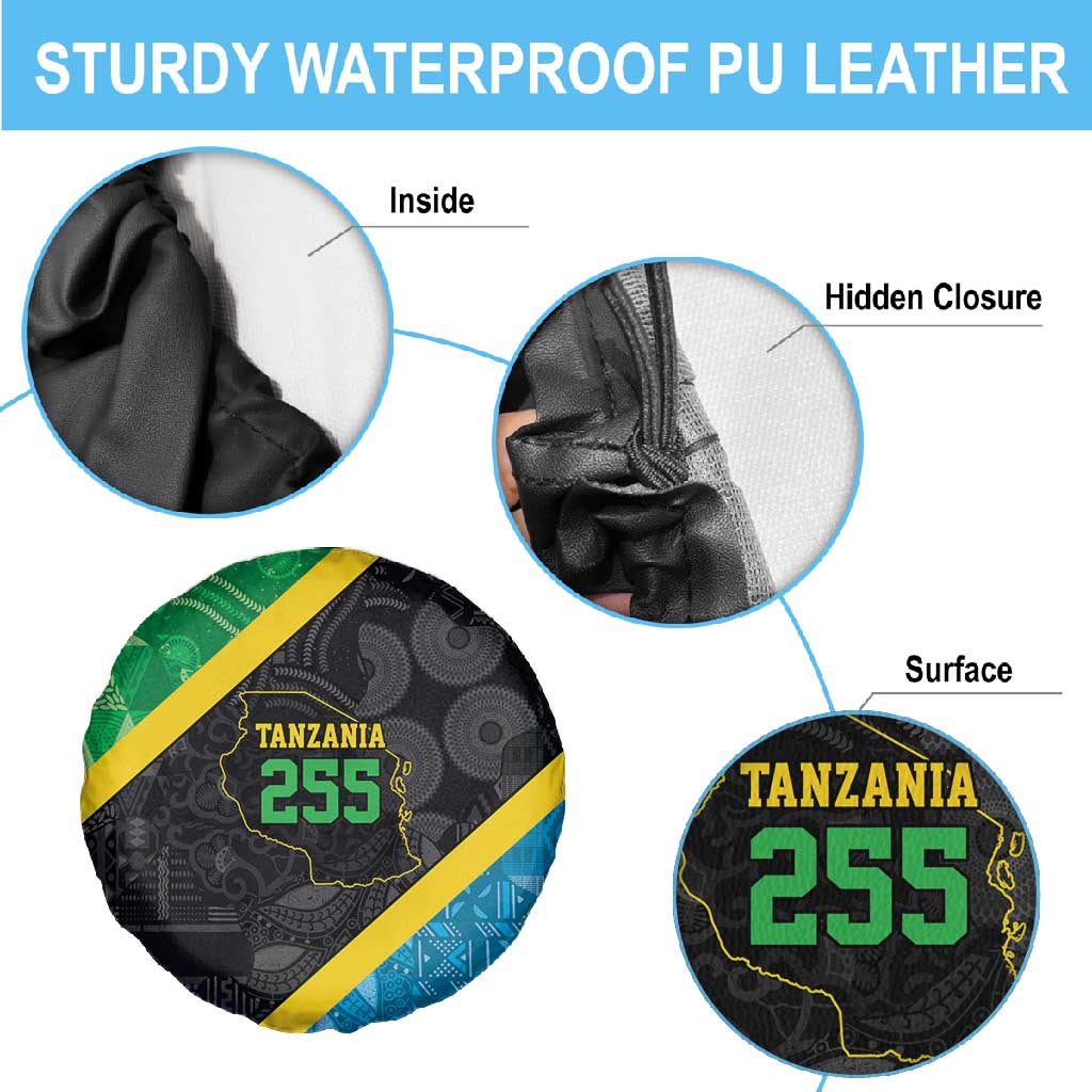 Tanzania 255 Spare Tire Cover African Mix Pattern Flag Motif - African Pride