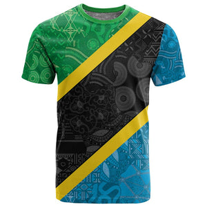 Tanzania 255 T shirt African Mix Pattern Flag Motif - African Pride