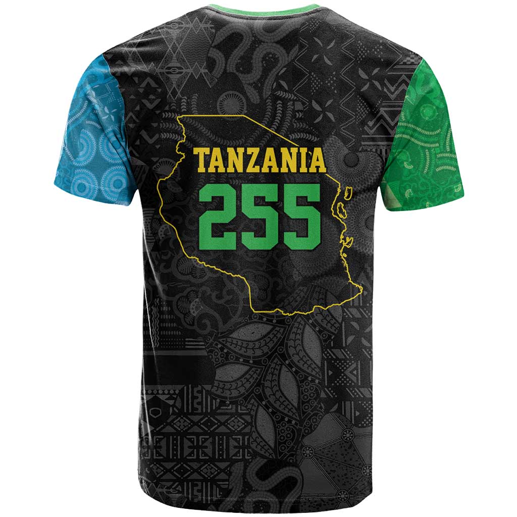 Tanzania 255 T shirt African Mix Pattern Flag Motif - African Pride