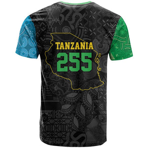 Tanzania 255 T shirt African Mix Pattern Flag Motif - African Pride