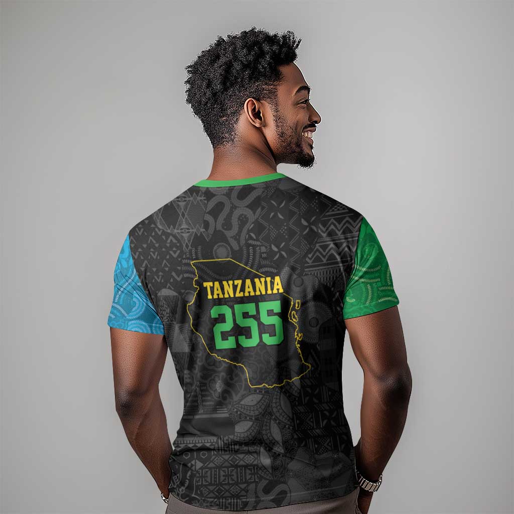 Tanzania 255 T shirt African Mix Pattern Flag Motif - African Pride