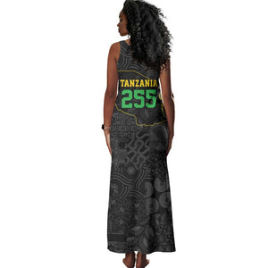 Tanzania 255 Tank Maxi Dress African Mix Pattern Flag Motif - African Pride