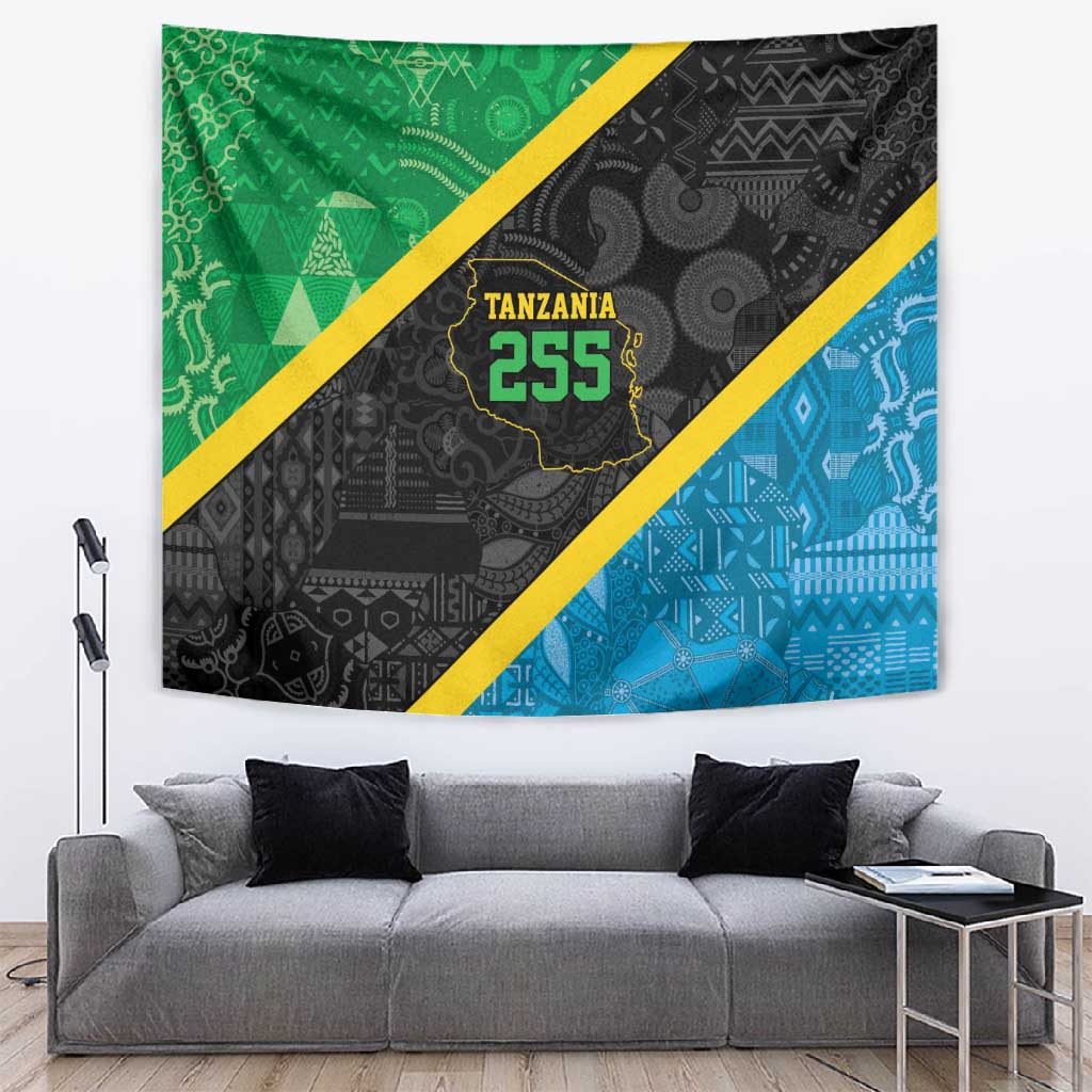 Tanzania 255 Tapestry African Mix Pattern Flag Motif - African Pride
