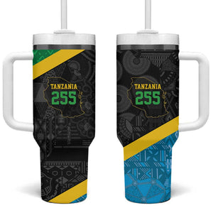 Tanzania 255 Tumbler With Handle African Mix Pattern Flag Motif - African Pride