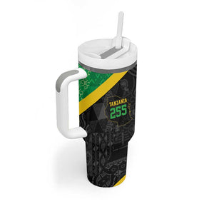 Tanzania 255 Tumbler With Handle African Mix Pattern Flag Motif - African Pride