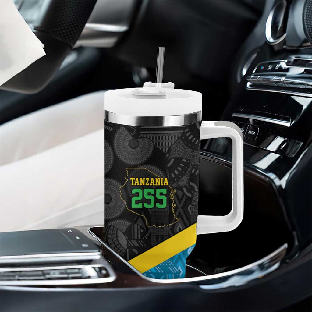 Tanzania 255 Tumbler With Handle African Mix Pattern Flag Motif - African Pride