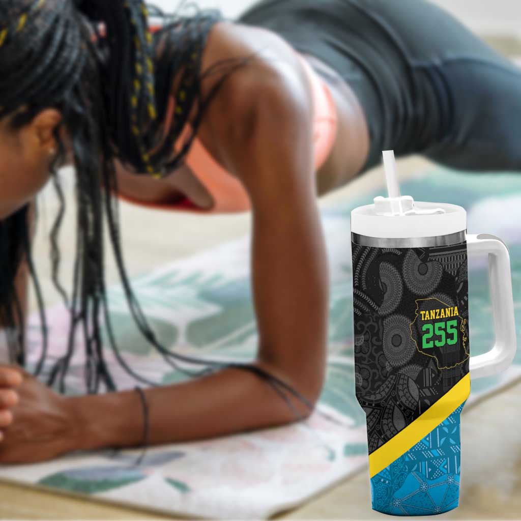 Tanzania 255 Tumbler With Handle African Mix Pattern Flag Motif - African Pride