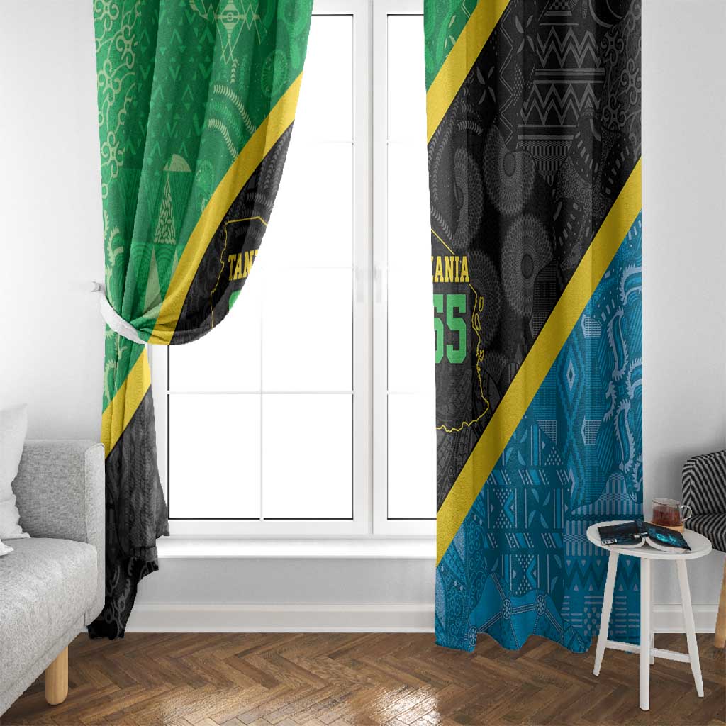 Tanzania 255 Window Curtain African Mix Pattern Flag Motif - African Pride