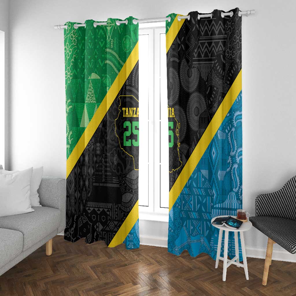 Tanzania 255 Window Curtain African Mix Pattern Flag Motif - African Pride