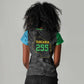 Tanzania 255 Women V-Neck T-Shirt African Mix Pattern Flag Motif - African Pride