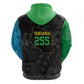 Tanzania 255 Zip Hoodie African Mix Pattern Flag Motif - African Pride