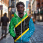 Tanzania 255 Zip Hoodie African Mix Pattern Flag Motif - African Pride