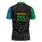 Tanzania 255 Zipper Polo Shirt African Mix Pattern Flag Motif