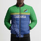 Custom Cicket African Tanzania Bomber Puffer Jacket The Cows Tanzania Pattern