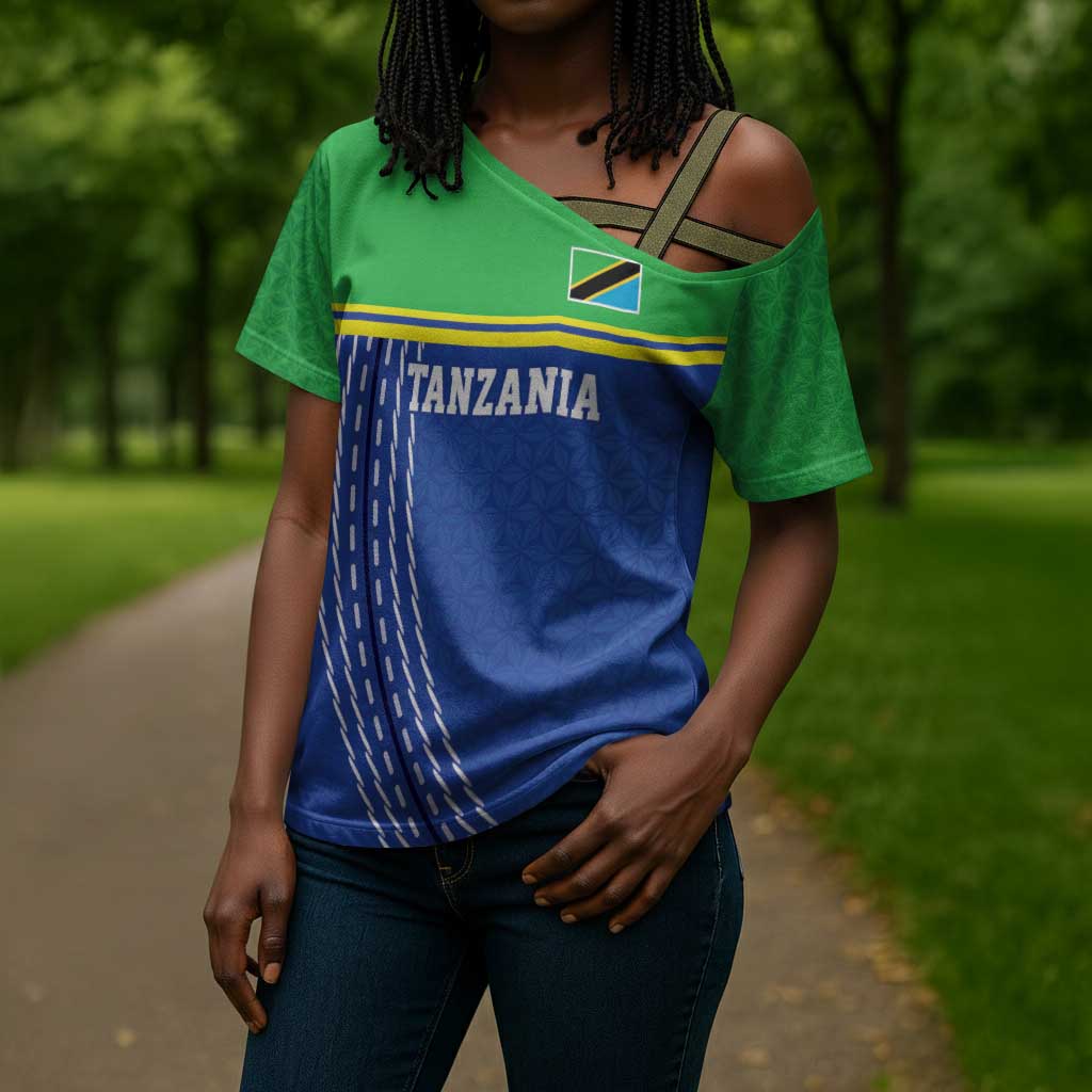 Custom Cicket African Tanzania Cross Shoulder Shirt The Cows Tanzania Pattern