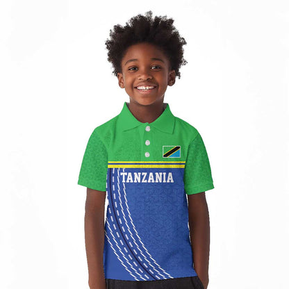 Custom Cicket African Tanzania Kid Polo Shirt The Cows Tanzania Pattern - African Pride