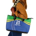 Custom Cicket African Tanzania Leather Tote Bag The Cows Tanzania Pattern - African Pride