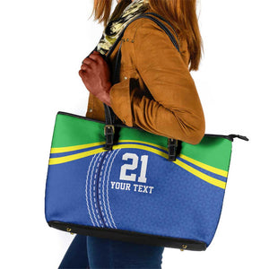 Custom Cicket African Tanzania Leather Tote Bag The Cows Tanzania Pattern - African Pride