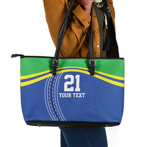 Custom Cicket African Tanzania Leather Tote Bag The Cows Tanzania Pattern - African Pride