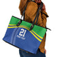 Custom Cicket African Tanzania Leather Tote Bag The Cows Tanzania Pattern - African Pride