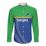 Custom Cicket African Tanzania Long Sleeve Button Shirt The Cows Tanzania Pattern - African Pride