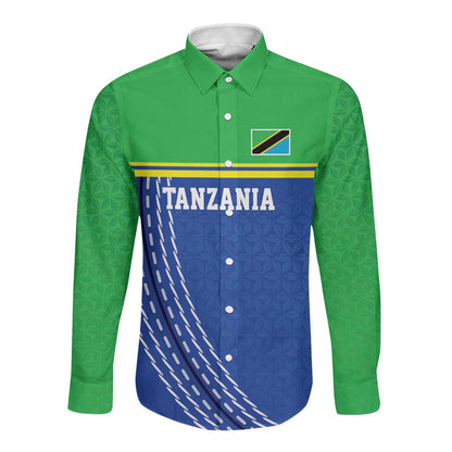 Custom Cicket African Tanzania Long Sleeve Button Shirt The Cows Tanzania Pattern - African Pride