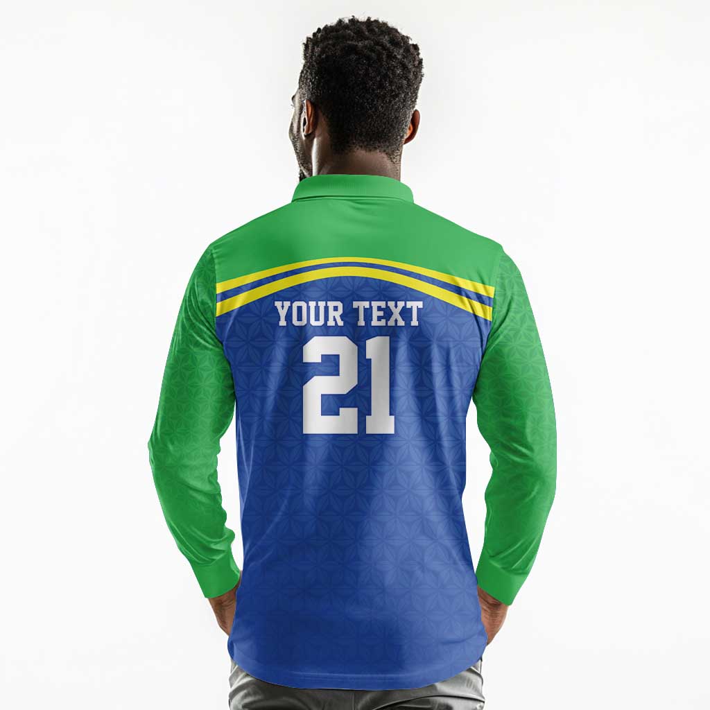 Custom Cicket African Tanzania Long Sleeve Polo Shirt The Cows Tanzania Pattern - African Pride