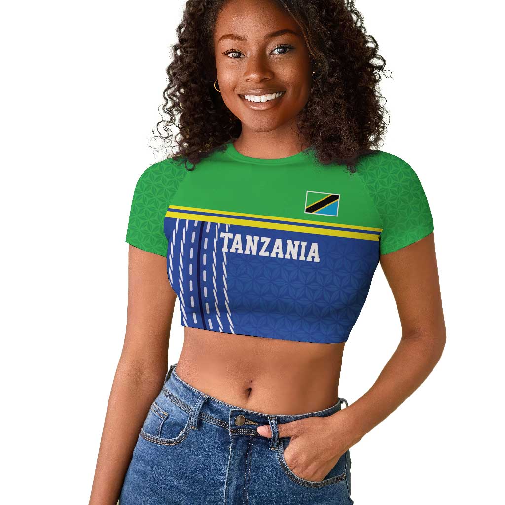 Custom Cicket African Tanzania Raglan Cropped T shirt The Cows Tanzania Pattern - African Pride