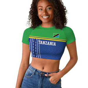 Custom Cicket African Tanzania Raglan Cropped T shirt The Cows Tanzania Pattern - African Pride