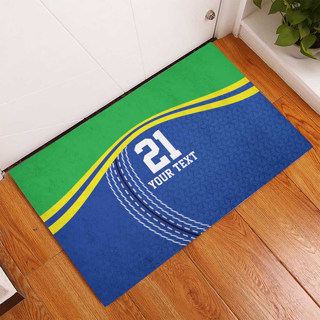 Custom Cicket African Tanzania Rubber Doormat The Cows Tanzania Pattern - African Pride
