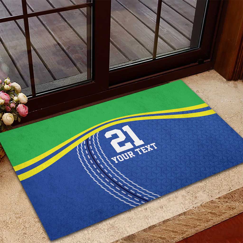 Custom Cicket African Tanzania Rubber Doormat The Cows Tanzania Pattern - African Pride