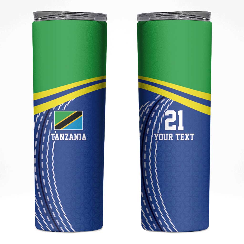 Custom Cicket African Tanzania Skinny Tumbler The Cows Tanzania Pattern - African Pride