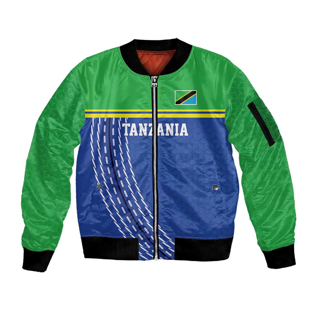 Custom Cicket African Tanzania Sleeve Zip Bomber Jacket The Cows Tanzania Pattern - African Pride
