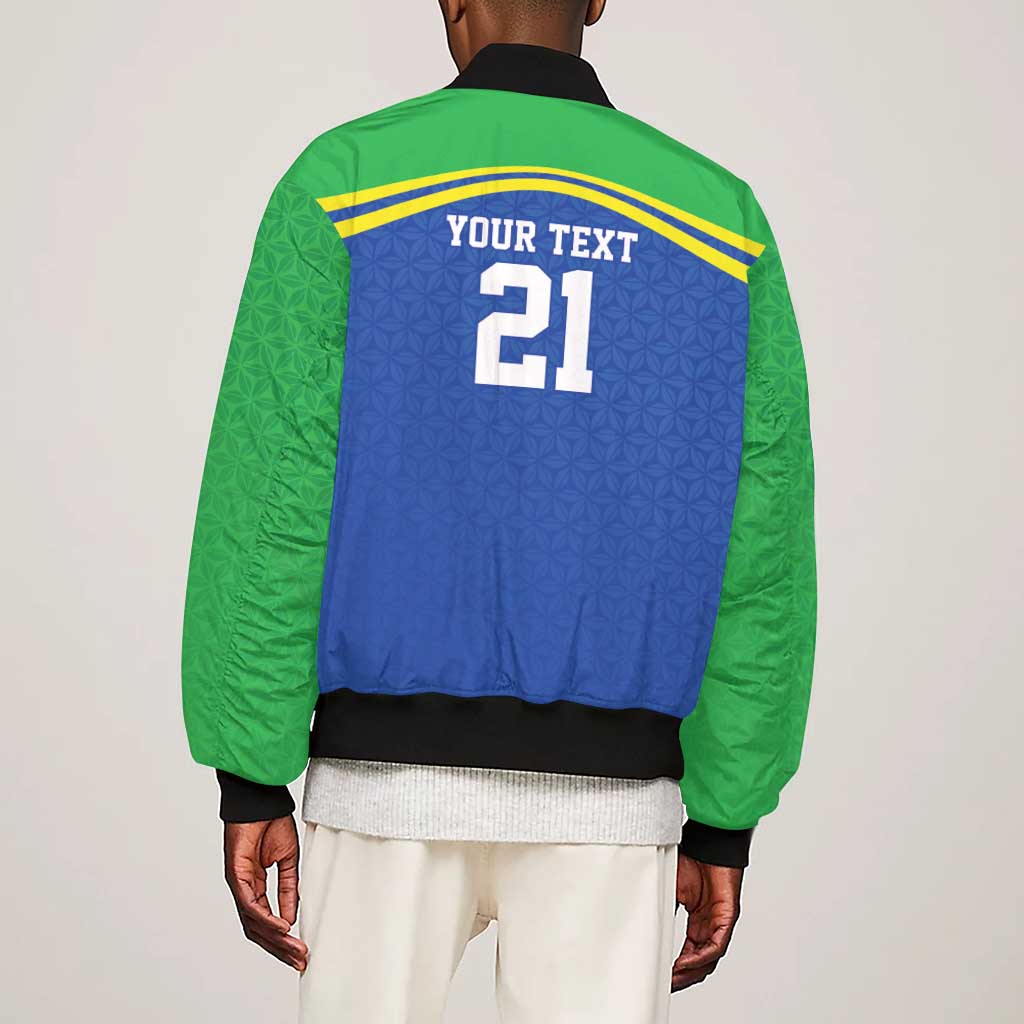 Custom Cicket African Tanzania Sleeve Zip Bomber Jacket The Cows Tanzania Pattern - African Pride