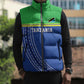 Custom Cicket African Tanzania Sleeveless Puffer Jacket The Cows Tanzania Pattern