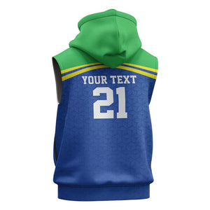 Custom Cicket African Tanzania Sleeveless Zip Hoodie The Cows Tanzania Pattern - African Pride