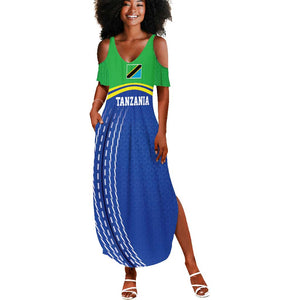 Custom Cicket African Tanzania Summer Maxi Dress The Cows Tanzania Pattern - African Pride