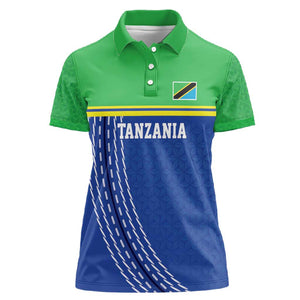 Custom Cicket African Tanzania Women Polo Shirt The Cows Tanzania Pattern - African Pride