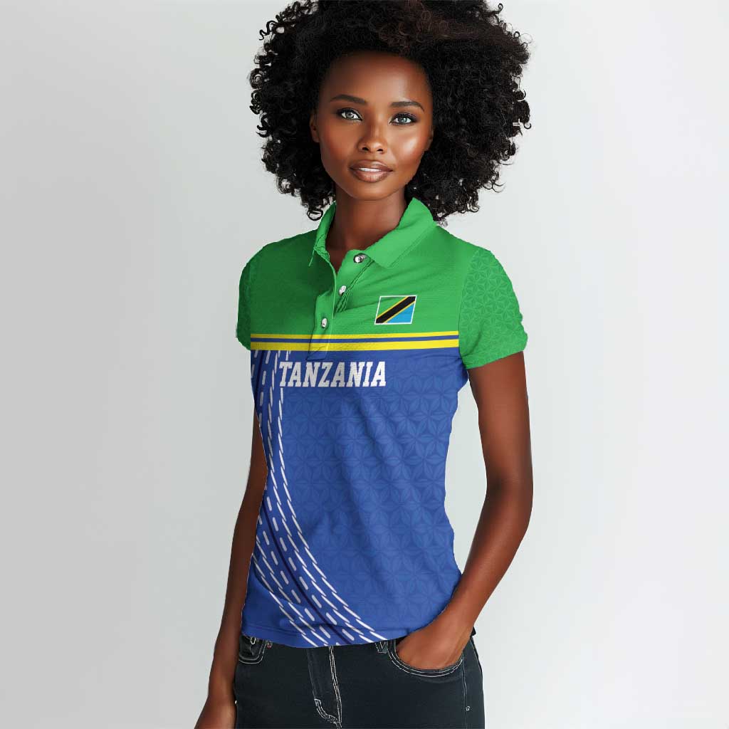 Custom Cicket African Tanzania Women Polo Shirt The Cows Tanzania Pattern - African Pride
