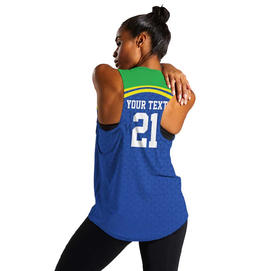 Custom Cicket African Tanzania Women Racerback Tank The Cows Tanzania Pattern - African Pride
