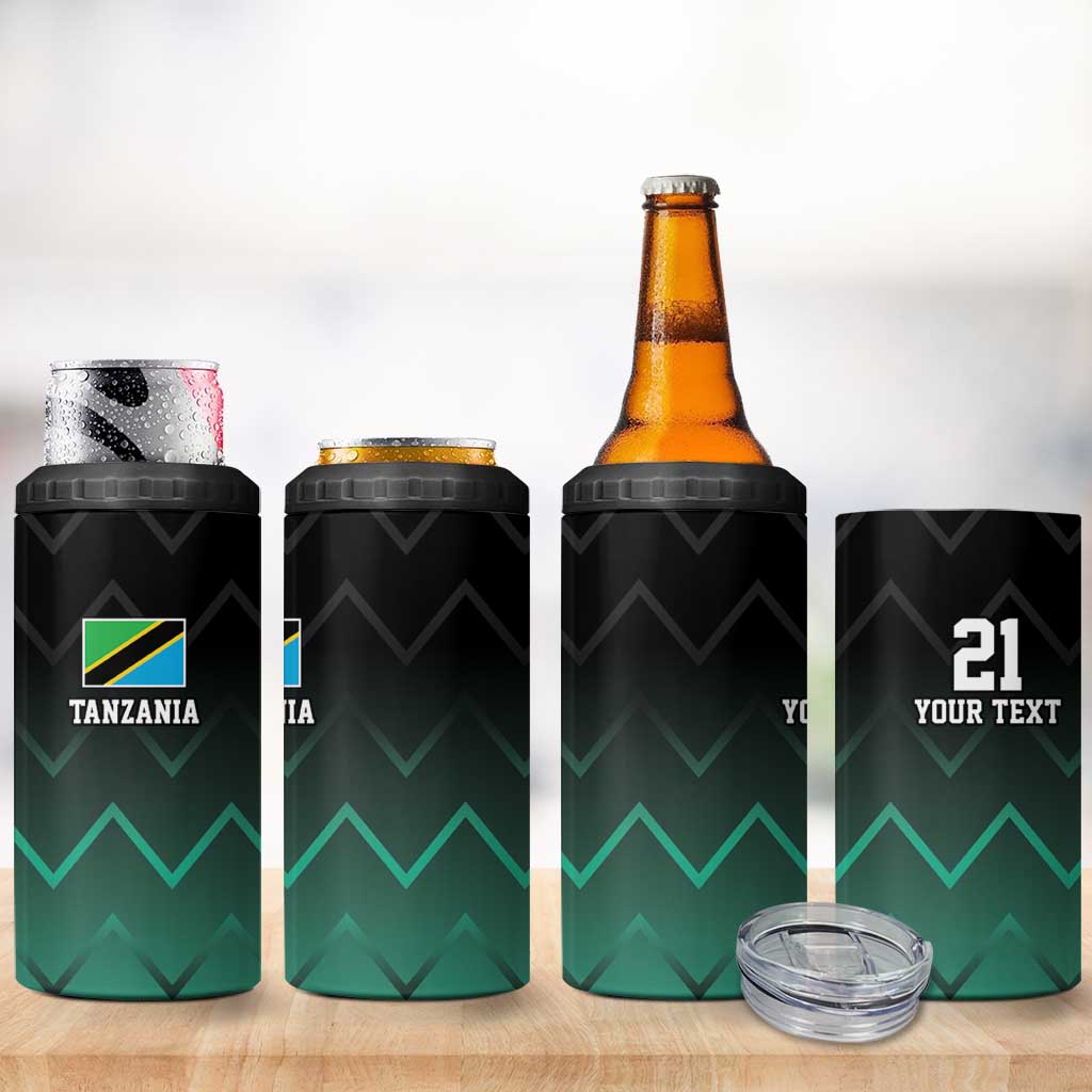 Custom Football African Tanzania 4 in 1 Can Cooler Tumbler Retro 2023-24 Tanzania History - African Pride