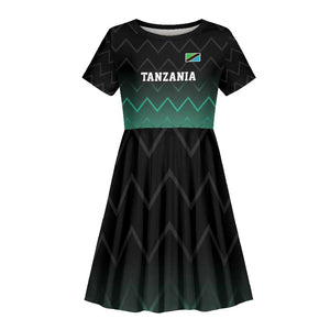 Custom Football African Tanzania Kid Short Sleeve Dress Retro 2023-24 Tanzania History - African Pride