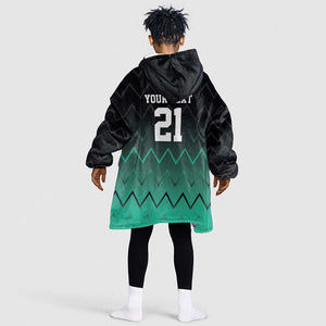 Custom Football African Tanzania Kid Wearable Blanket Hoodie Retro 2023-24 Tanzania History - African Pride