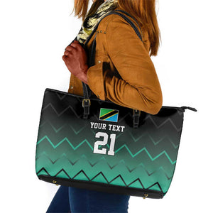 Custom Football African Tanzania Leather Tote Bag Retro 2023-24 Tanzania History - African Pride
