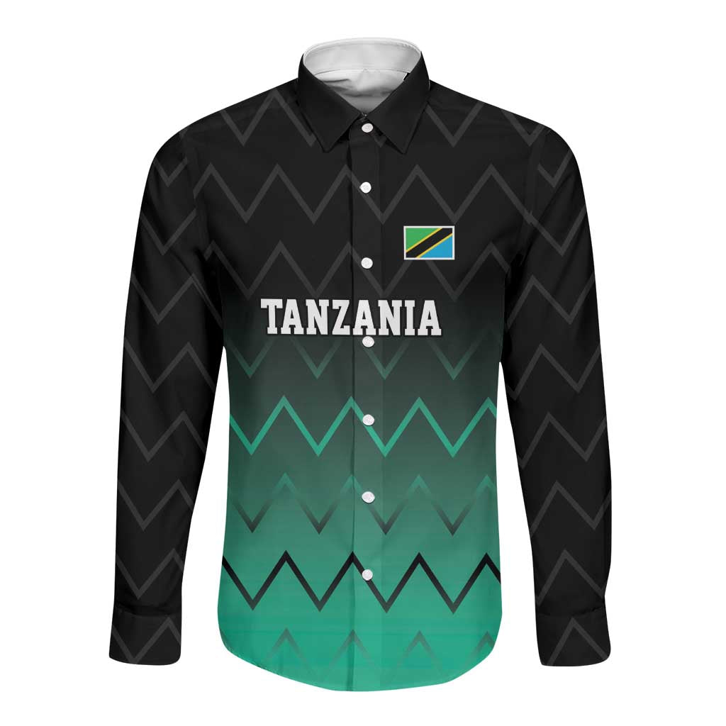 Custom Football African Tanzania Long Sleeve Button Shirt Retro 2023-24 Tanzania History - African Pride